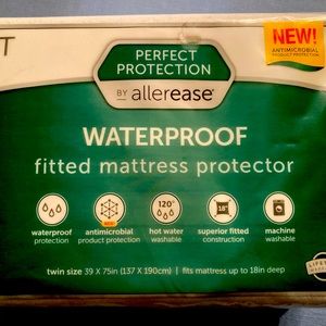 Allerease Waterproof fitted Mattress protector for Twin size bed